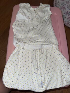 Halo White and Yellow Polka Dot Sleep Sack sz small